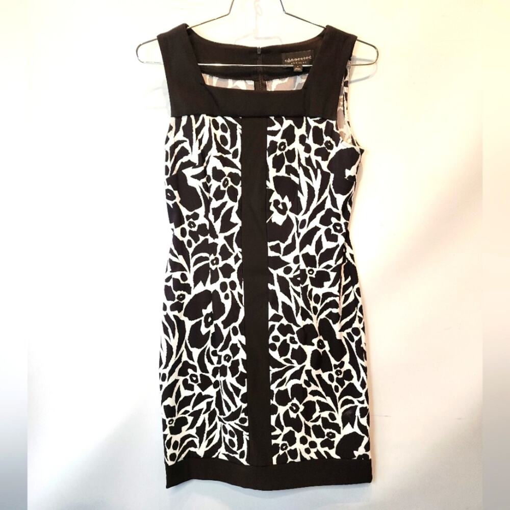 Connected Apparel Black‎ & White Sleeveless Sheath Dress Size 8